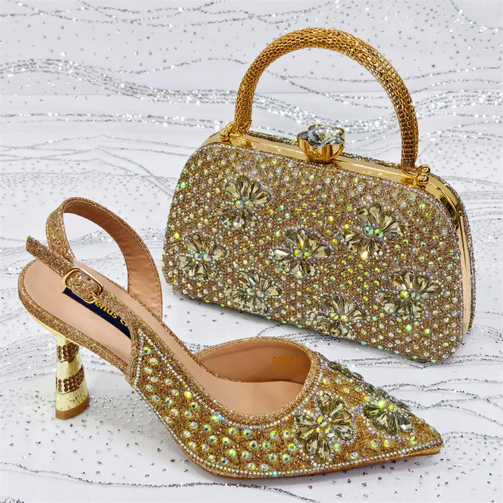 New Italian Shoes & Matching Bag Set – Purple Elegant Heels