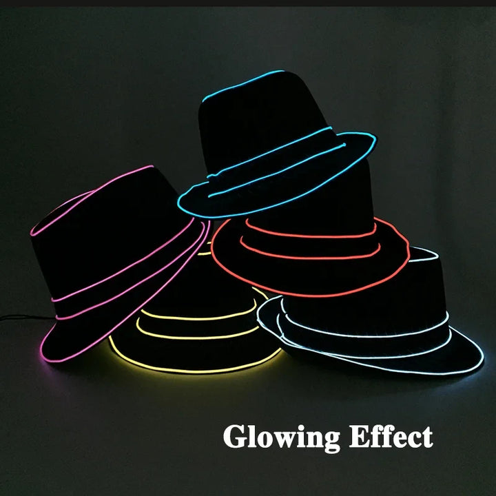 Multicolor LED Light-Up Fedora Hat – Rave, Dance & Party Accessory