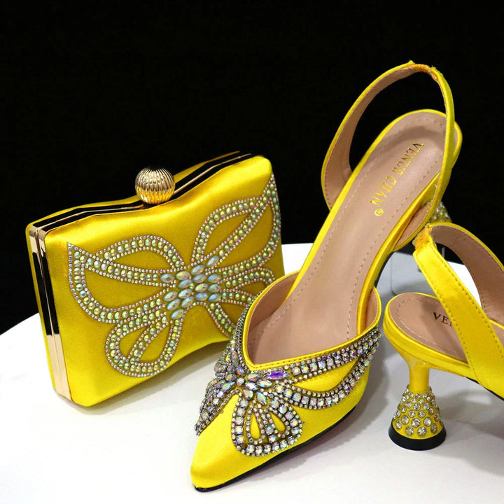 Italian Shoes & Matching Bag Set  – Elegant Red Dress Collection
