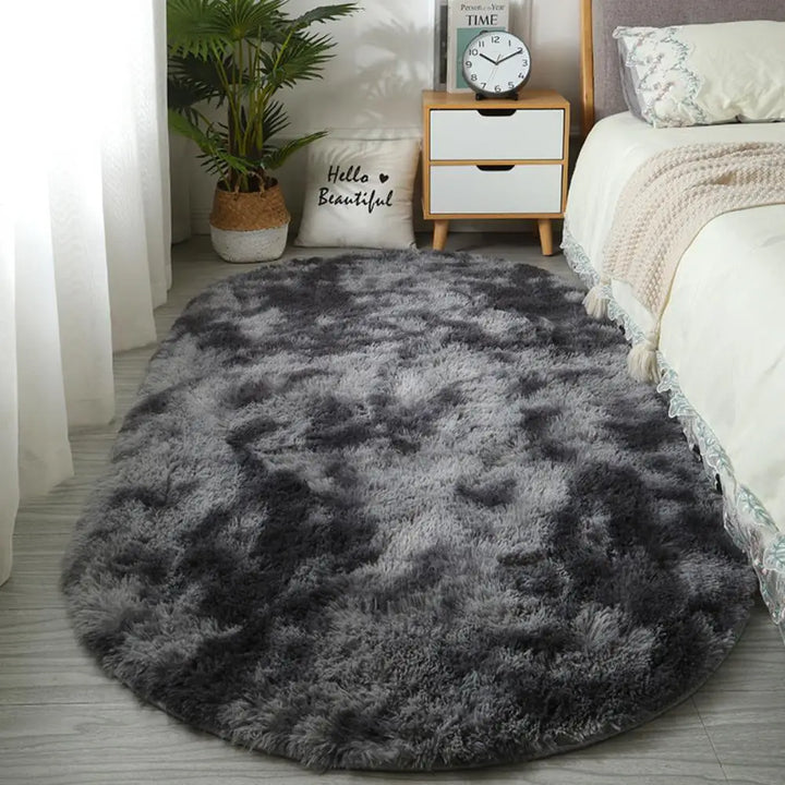 Soft Oval Bedside Rug | Plush Bedroom & Living Room Floor Mat