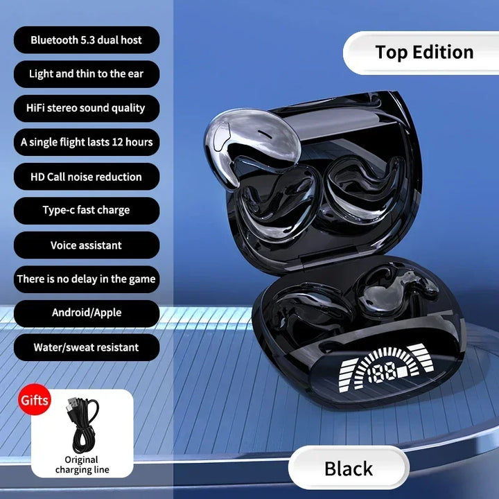 Ultra-Thin Bluetooth Sleep Earbuds with Digital Display