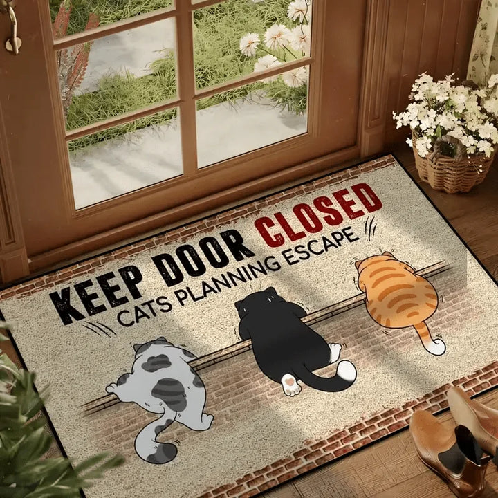 Cute Cat Non-Slip Doormat | Washable Cartoon Welcome Floor Rug