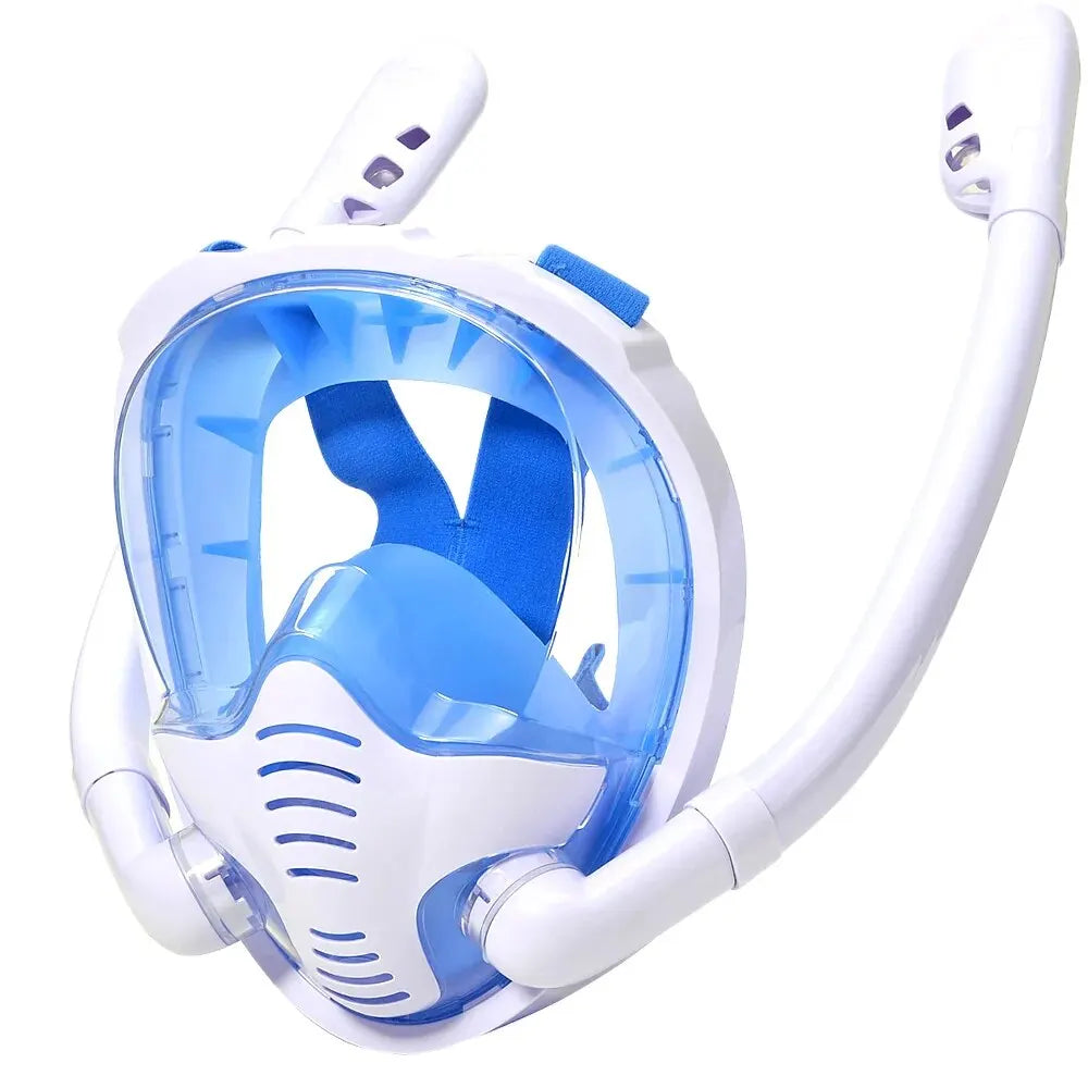 180° Panoramic Full-Face Snorkel Mask with Dual Snorkels