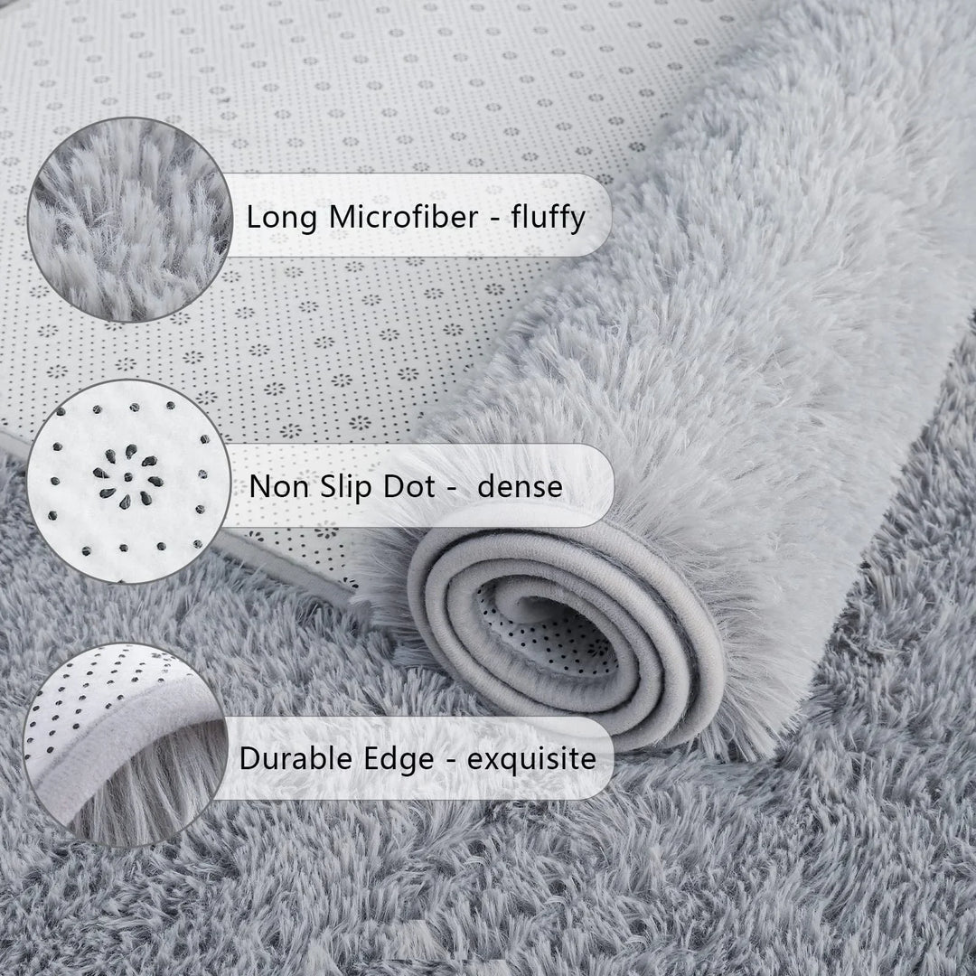 Plush Shag Area Rug | Soft Fluffy Carpet for Bedroom & Nursery