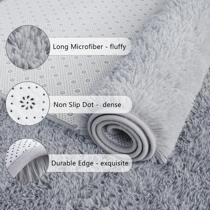 Plush Shag Area Rug | Soft Fluffy Carpet for Bedroom & Nursery