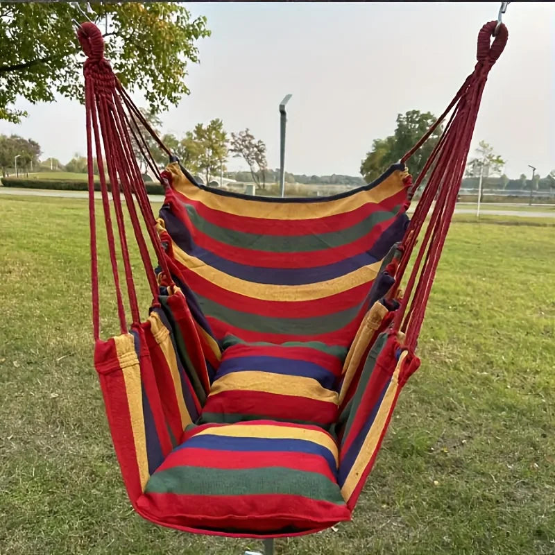 Portable 2-in-1 Striped Hammock Chair & Hanging Lounger