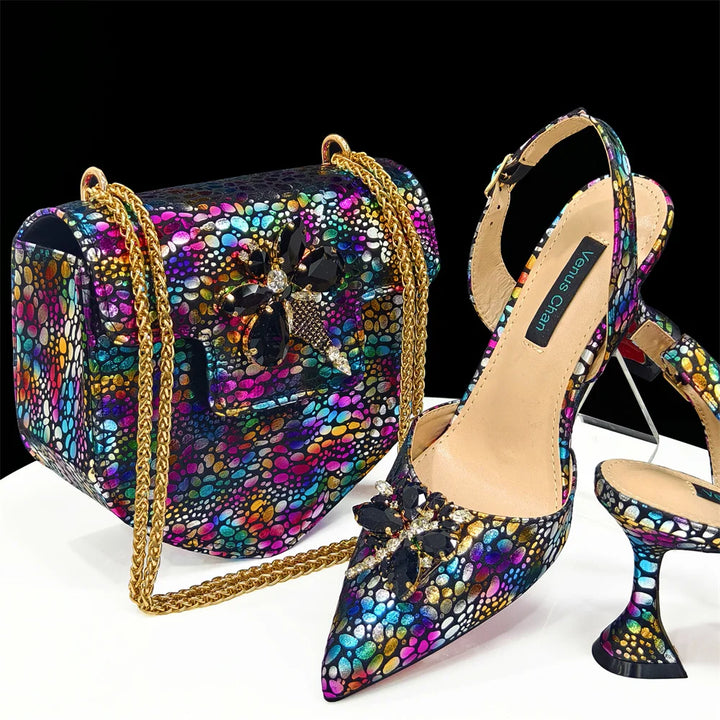New Arrival Women's Shoes & Matching Bag Set – Peep-Toe Platform Heels