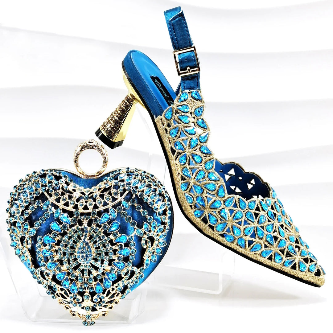 Latest Italian Ladies Shoes with Matching Heart Bag