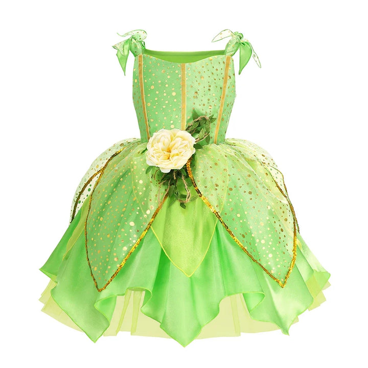 Girls’ Green Woodland Fairy Costume – Princess Dress