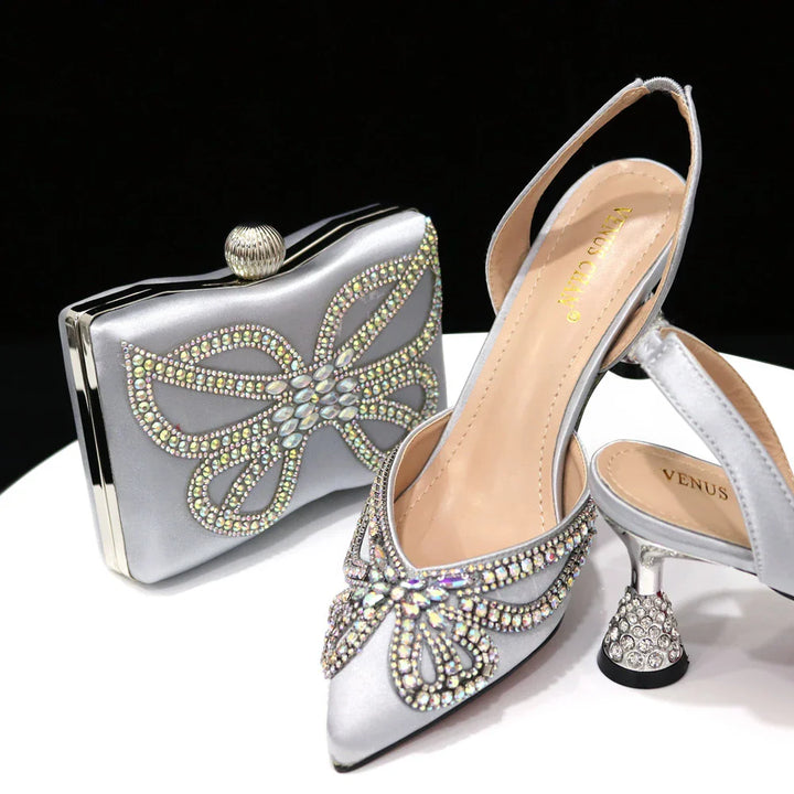Italian Shoes & Matching Bag Set  – Elegant Red Dress Collection