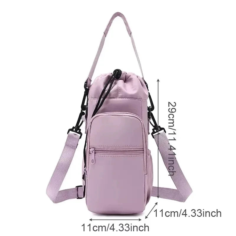 Portable Insulated Water Bottle Carrier Bag with Phone Pocket