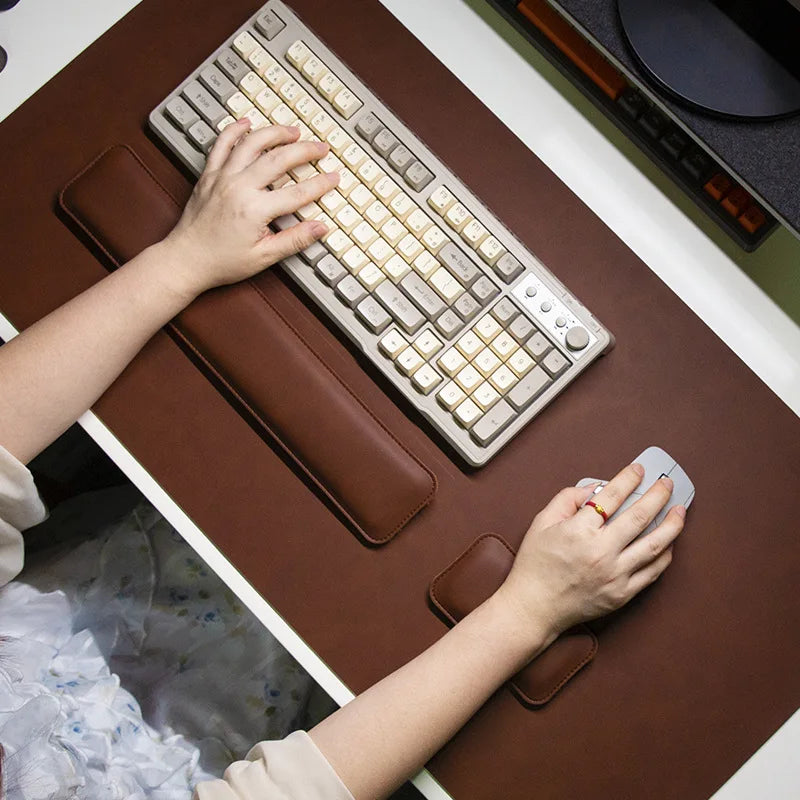 3-Piece Waterproof PU Desk Mat & Mouse Pad Set
