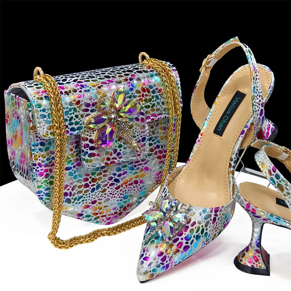 New Arrival Women's Shoes & Matching Bag Set – Peep-Toe Platform Heels