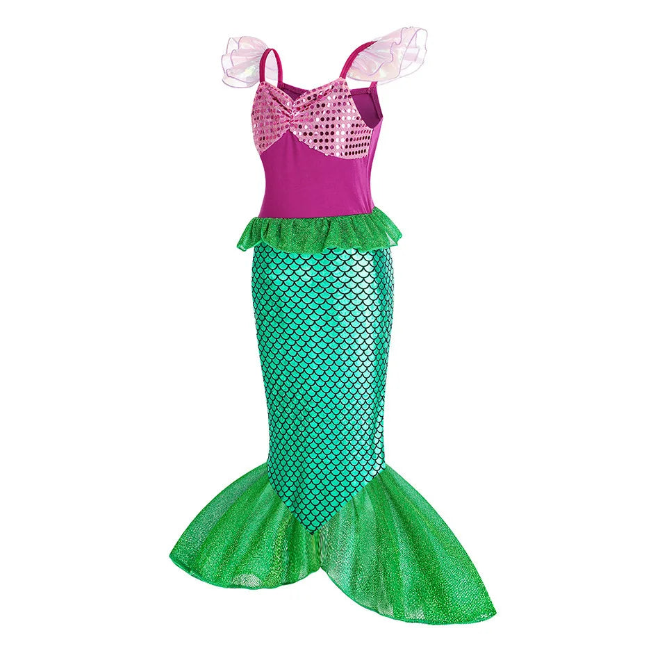 Kids’ Mermaid Princess Costume Dress – Cosplay Party Outfit