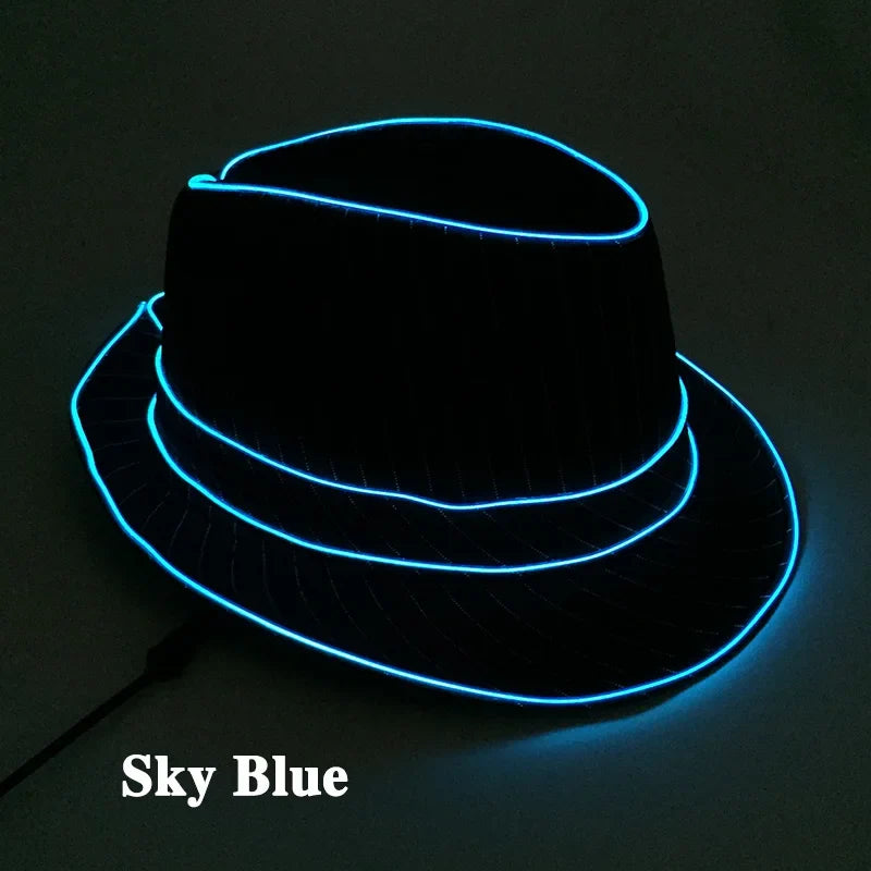 Multicolor LED Light-Up Fedora Hat – Rave, Dance & Party Accessory