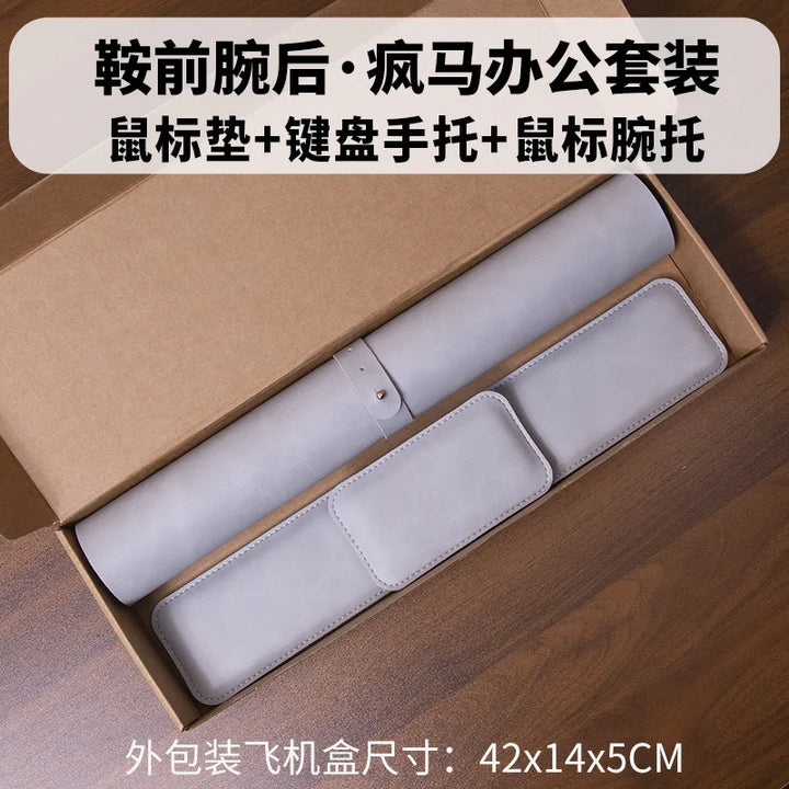 3-Piece Waterproof PU Desk Mat & Mouse Pad Set
