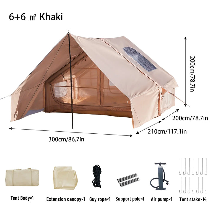 PAKICETUS 4–8 Person Inflatable Water-Resistant Camping Tent