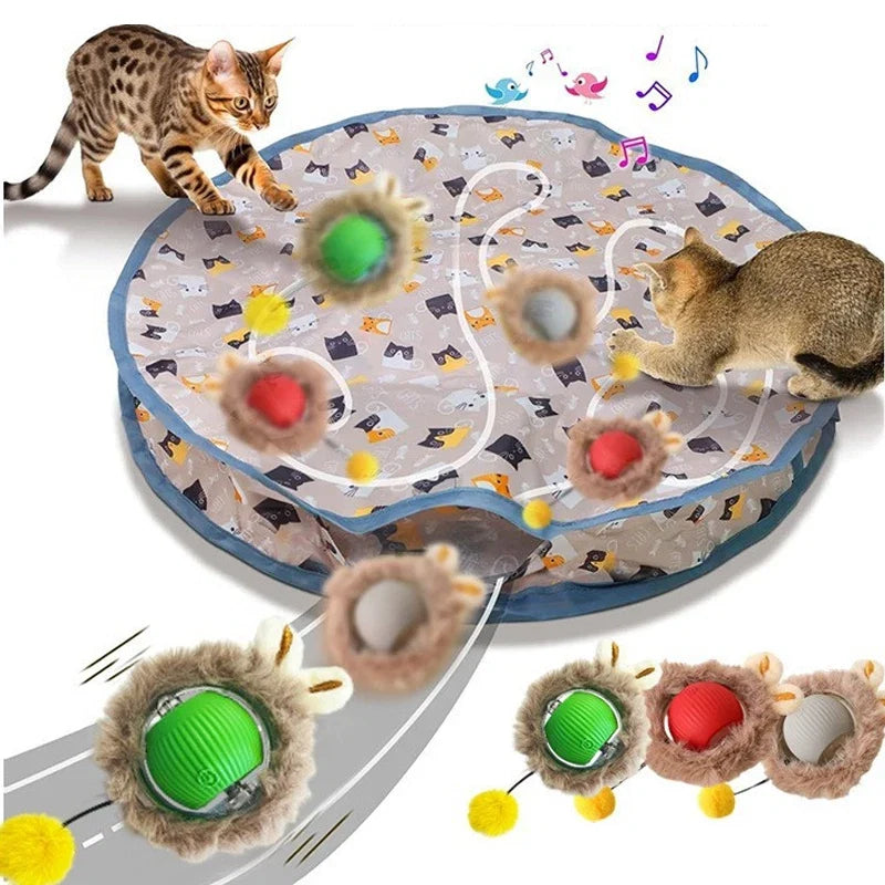 Motion-Activated Hide-and-Seek Ball Toy for Indoor Cats