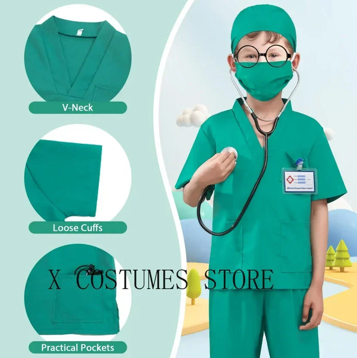 Kids’ Doctor & Nurse Costume – Medical Role-Play Outfit