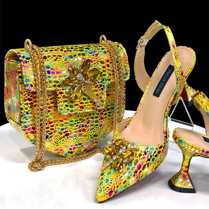 New Arrival Women's Shoes & Matching Bag Set – Peep-Toe Platform Heels