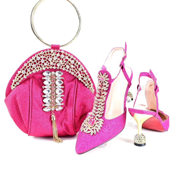 Italian Shoes & Matching Bag Set HRT1-32 – Elegant Women's Dress Collection