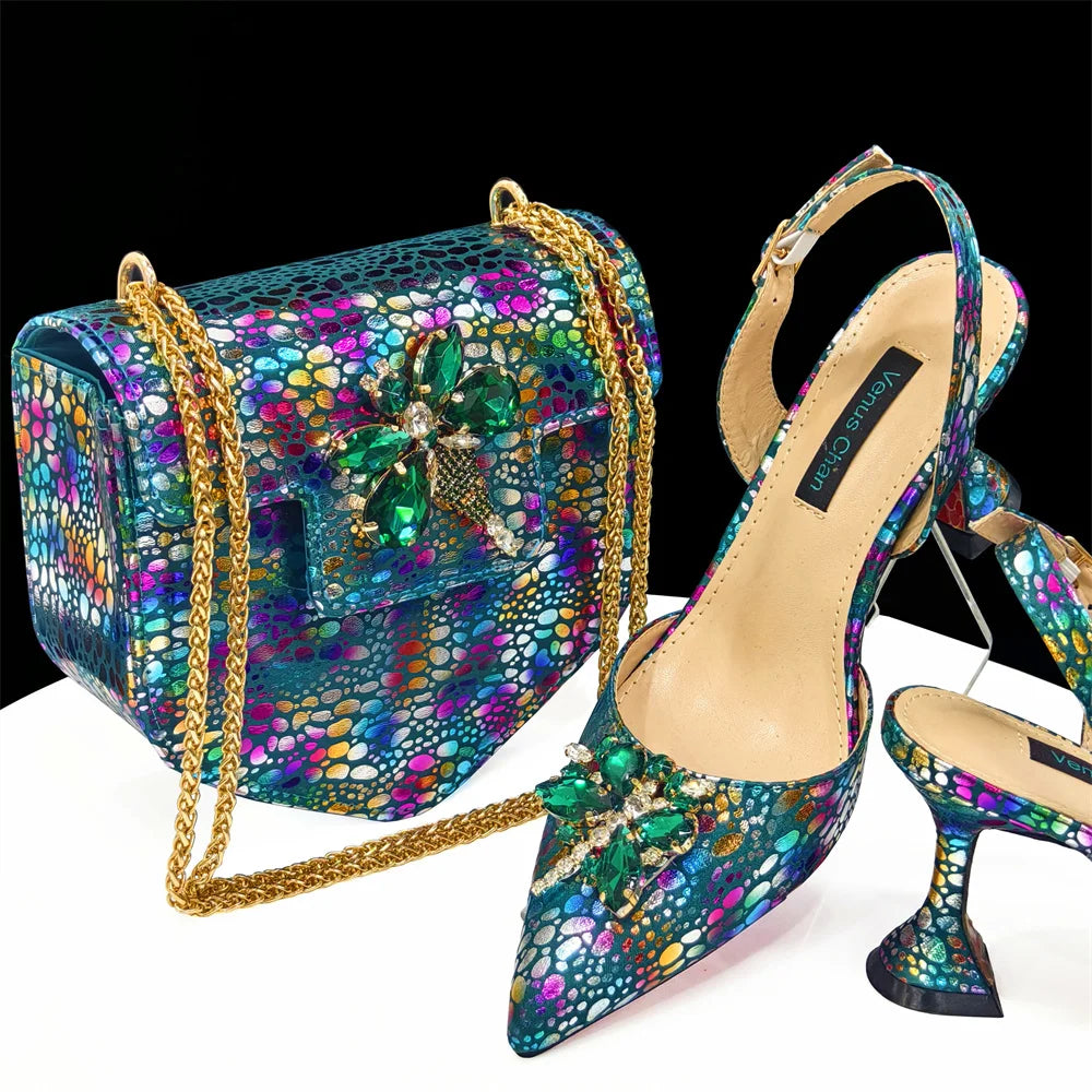 New Arrival Women's Shoes & Matching Bag Set – Peep-Toe Platform Heels