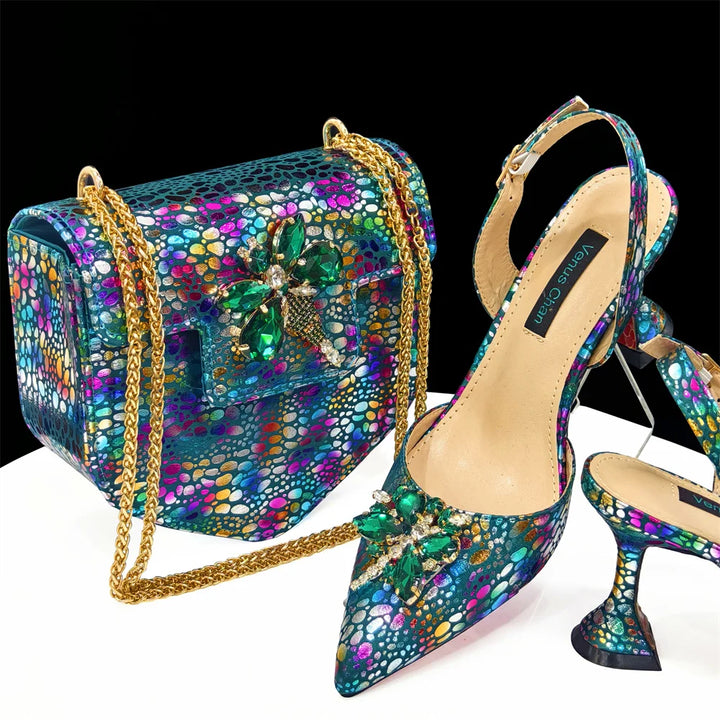 New Arrival Women's Shoes & Matching Bag Set – Peep-Toe Platform Heels