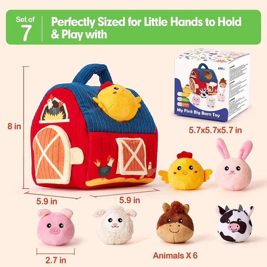 Soft Baby Beehive Toy with 5 Sensory Rattles for 6-12 Months