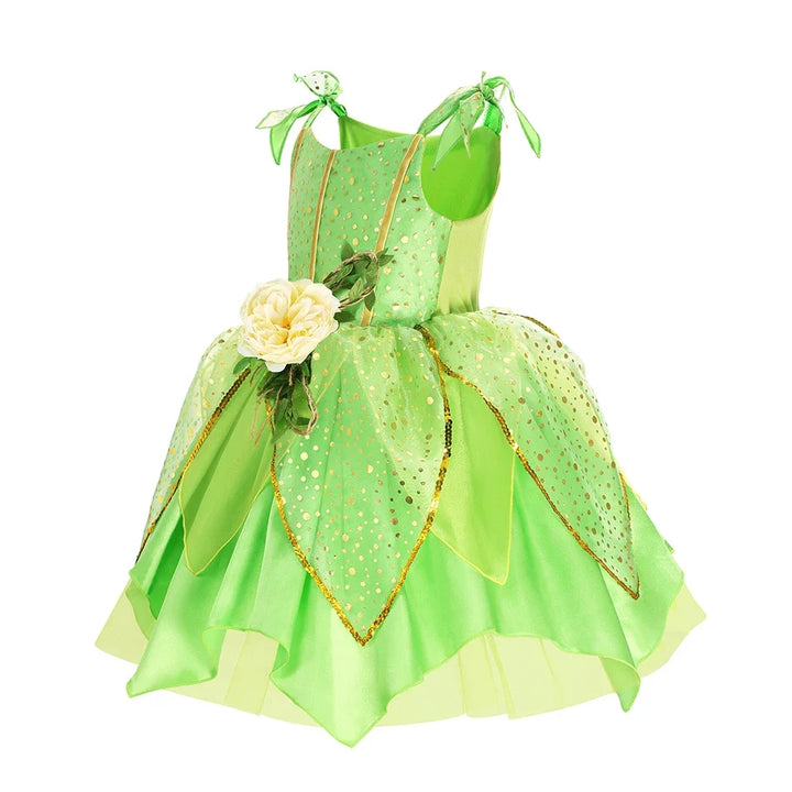 Girls’ Green Woodland Fairy Costume – Princess Dress
