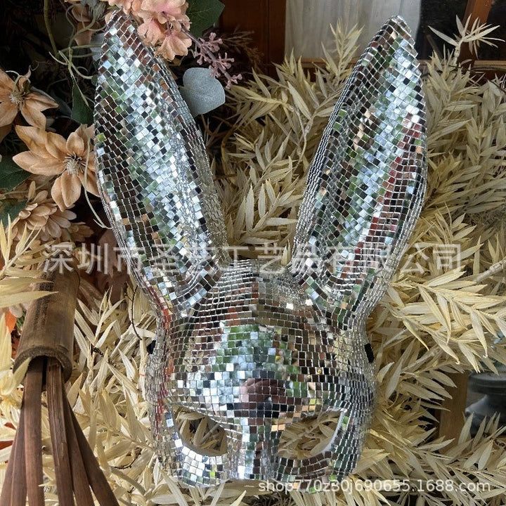 Sparkling Disco Mirror Bunny Costume Mask