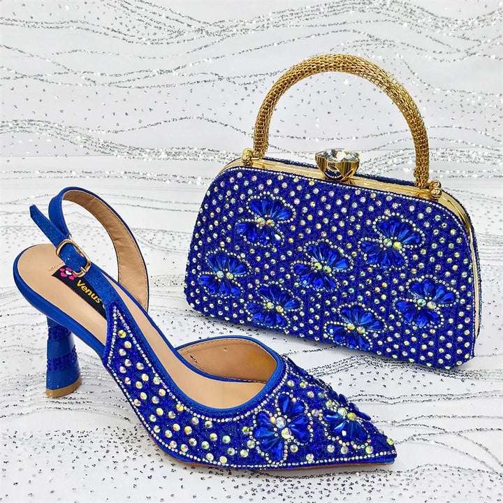 New Italian Shoes & Matching Bag Set – Purple Elegant Heels