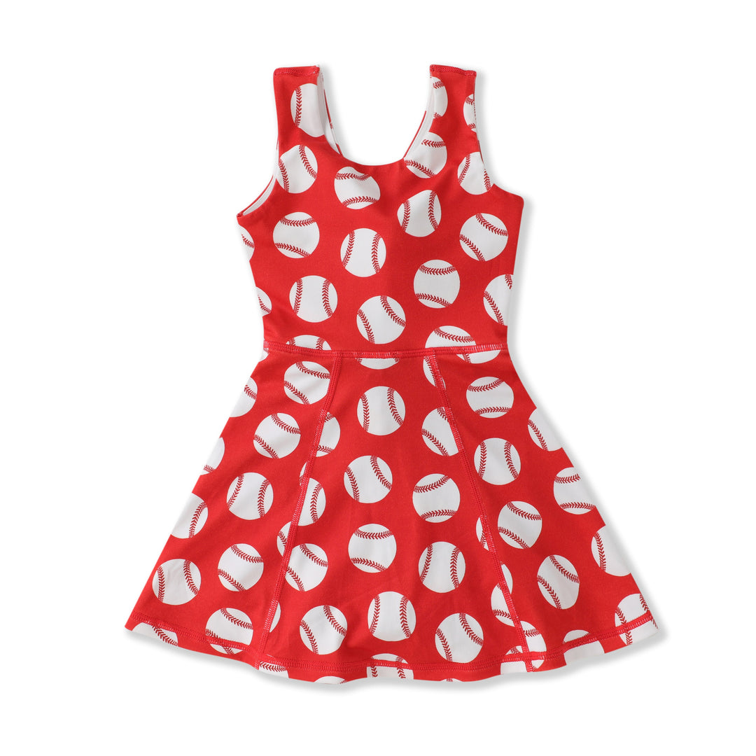 Girls Baseball Athletic Twirl Dress | Built-In Shorts | Bossier City, LA