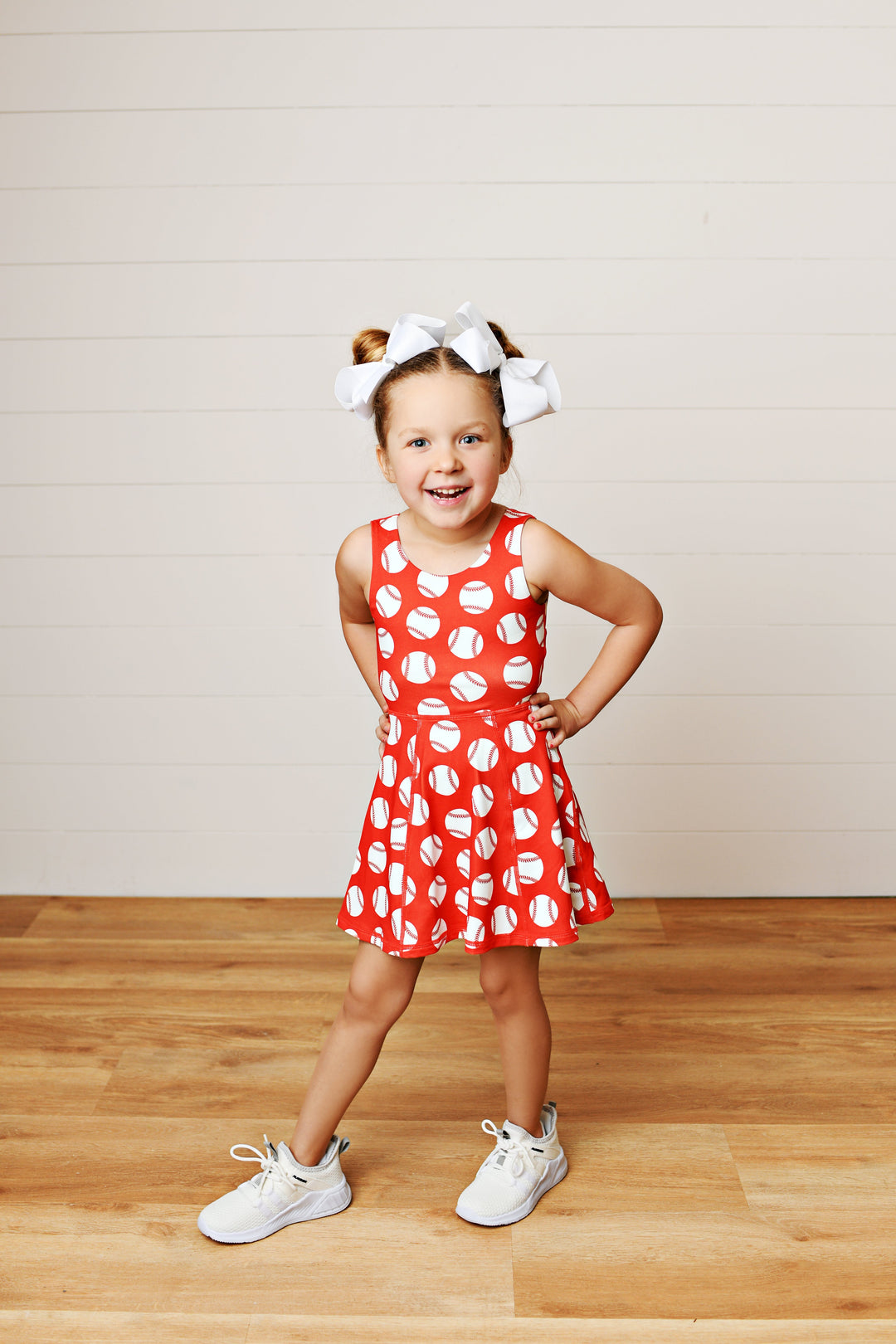 Girls Baseball Athletic Twirl Dress | Built-In Shorts | Bossier City, LA