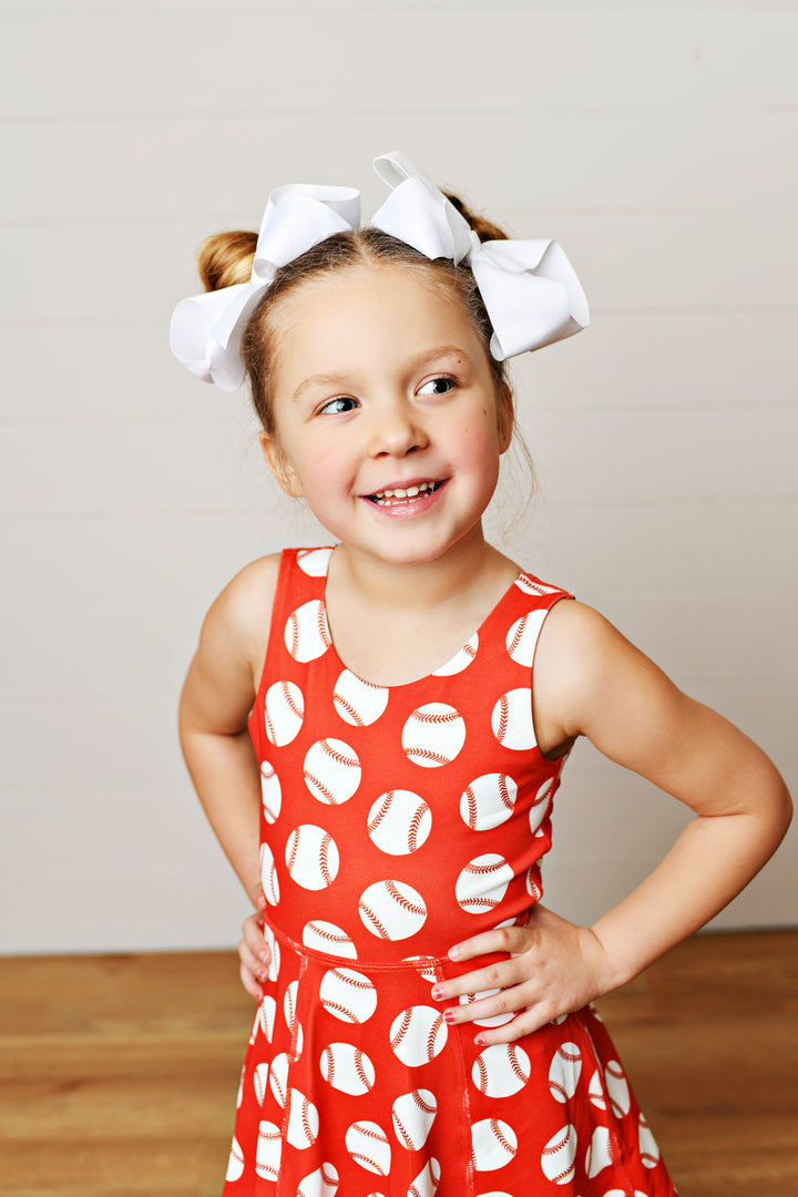 Girls Baseball Athletic Twirl Dress | Built-In Shorts | Bossier City, LA