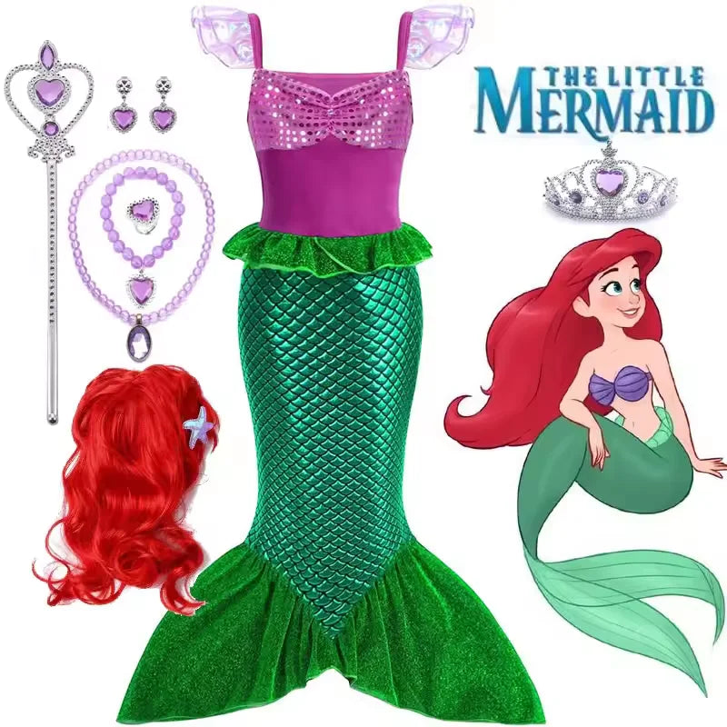 Kids’ Mermaid Princess Costume Dress – Cosplay Party Outfit