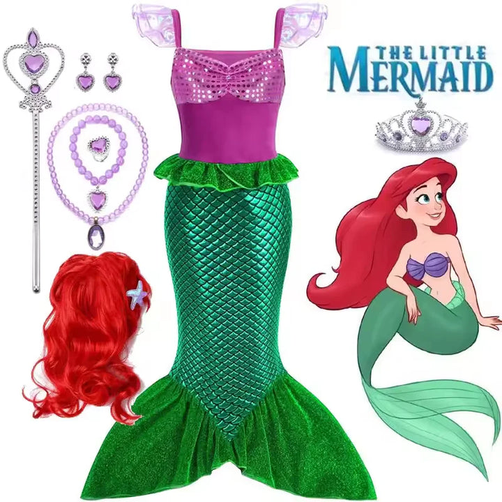 Kids’ Mermaid Princess Costume Dress – Cosplay Party Outfit