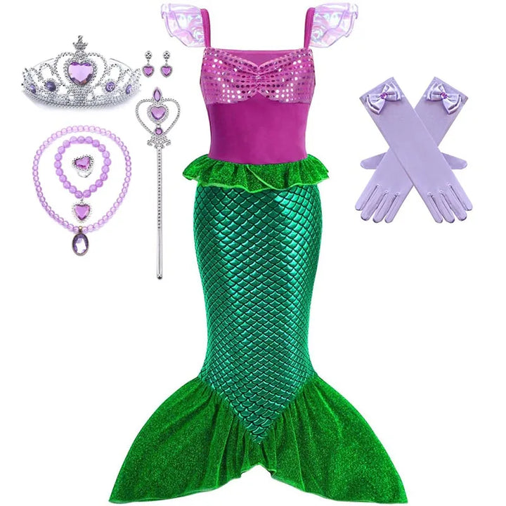 Kids’ Mermaid Princess Costume Dress – Cosplay Party Outfit