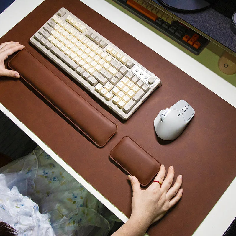 3-Piece Waterproof PU Desk Mat & Mouse Pad Set