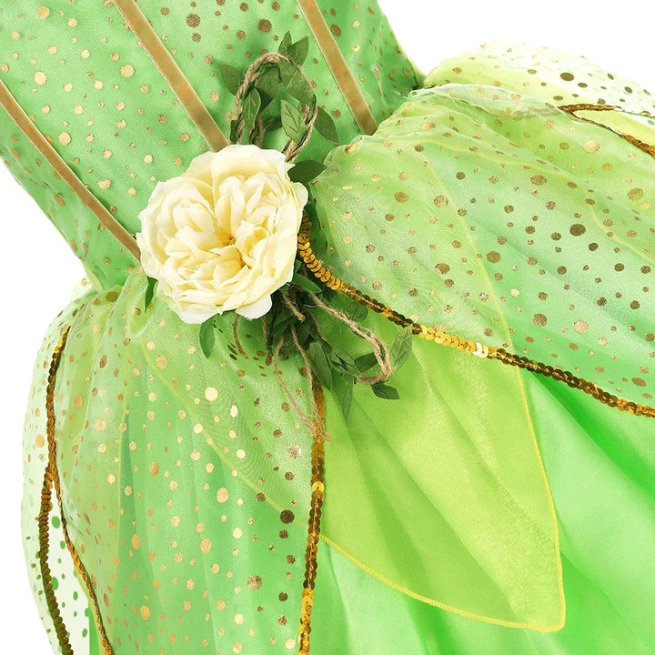 Girls’ Green Woodland Fairy Costume – Princess Dress