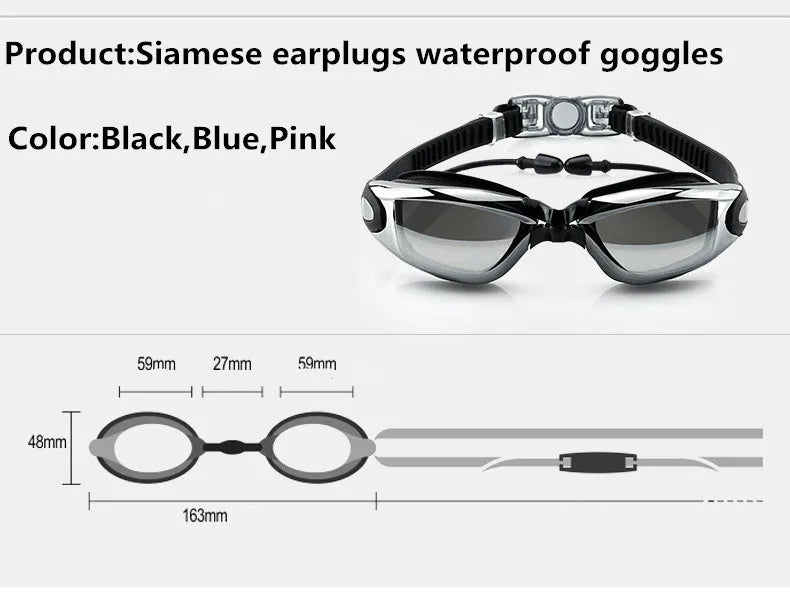 Professional Swimming Goggles Anti-Fog Waterproof Silicone Swim Glasses for Adults