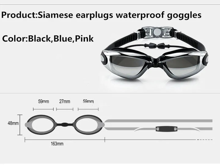 Professional Swimming Goggles Anti-Fog Waterproof Silicone Swim Glasses for Adults
