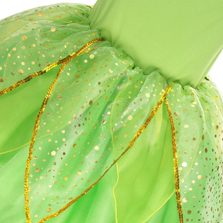 Girls’ Green Woodland Fairy Costume – Princess Dress