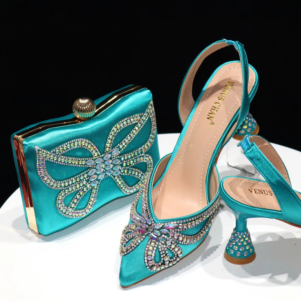Italian Shoes & Matching Bag Set  – Elegant Red Dress Collection
