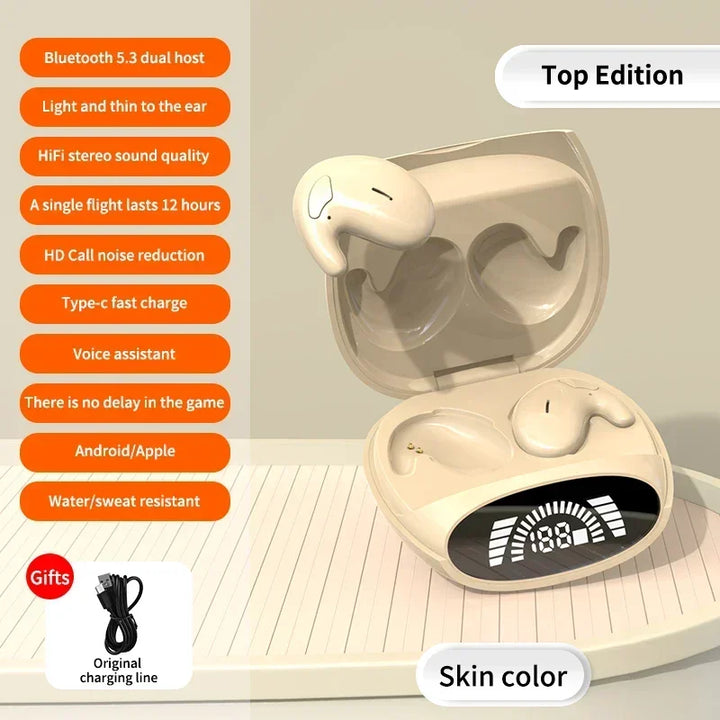 Ultra-Thin Bluetooth Sleep Earbuds with Digital Display