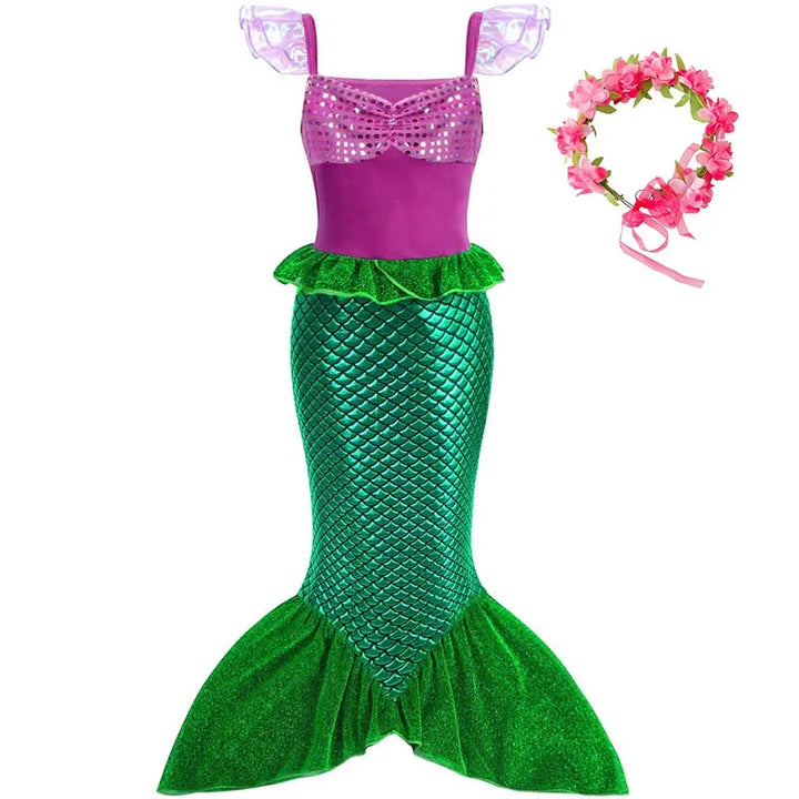Kids’ Mermaid Princess Costume Dress – Cosplay Party Outfit