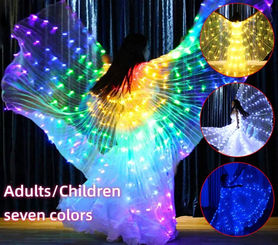 Women’s LED Colorful Butterfly Wings Dance Cape