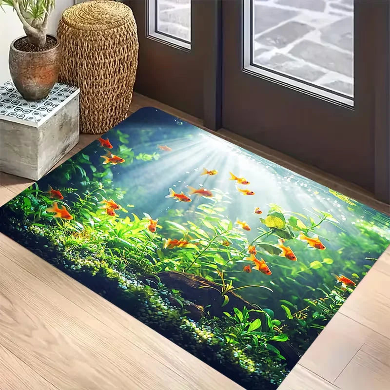 Shark Glacier Non-Slip Doormat | Washable Microfiber Floor Mat