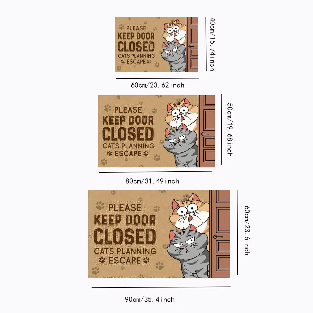 Cute Cat Non-Slip Doormat | Washable Cartoon Welcome Floor Rug