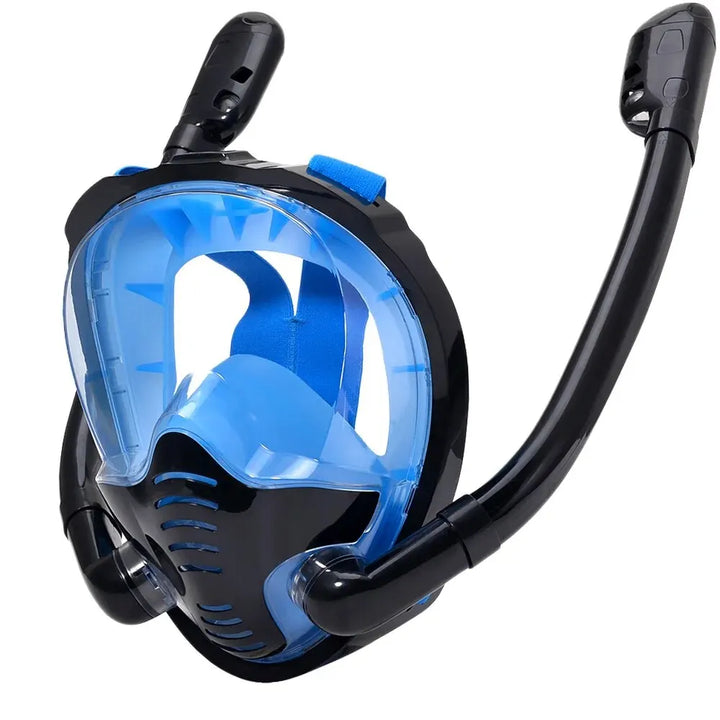 180° Panoramic Full-Face Snorkel Mask with Dual Snorkels