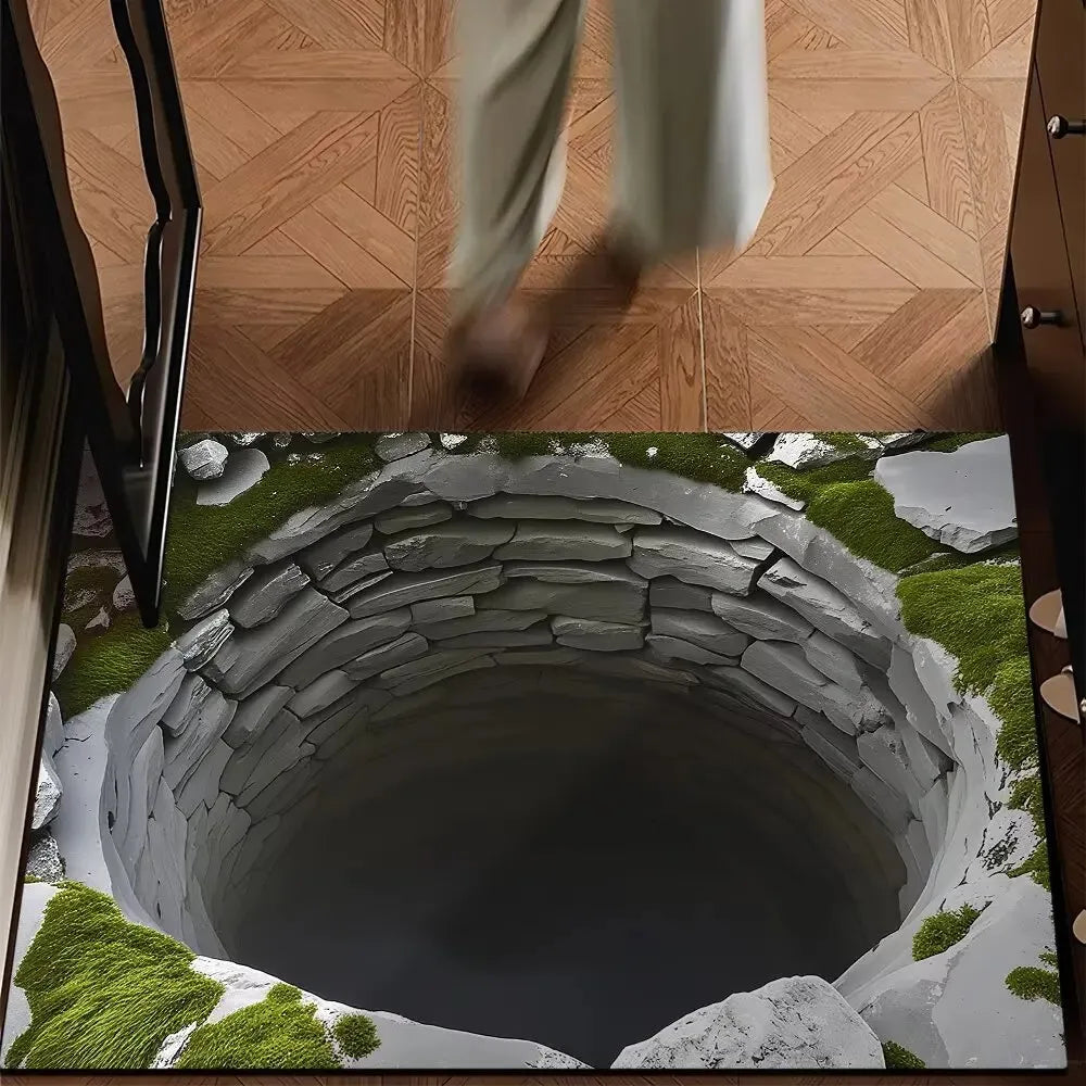 3D Waterfall Non-Slip Doormat | Nature Landscape Welcome Rug